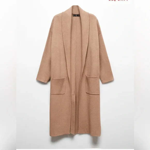 Mango Jackets Coats Mango Oversized Knitted Coat With